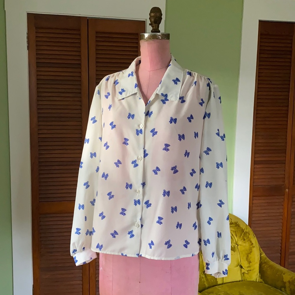 1970s Bow Blouse